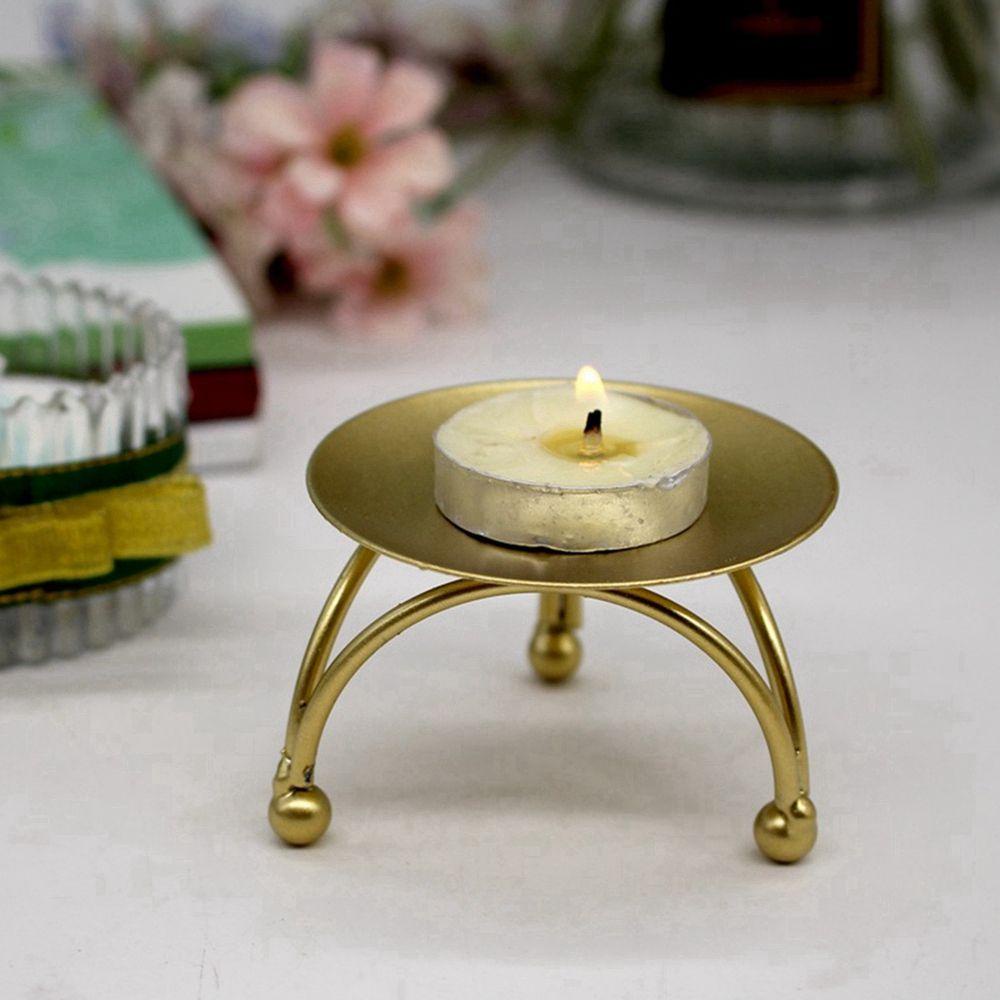 LLOYD Set 2 Chân Nến Bằng Sắt Họa Tiết Hình Học Trang Trí Nhà Cửa / Tiệc Cưới
