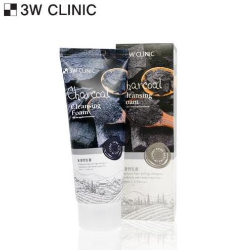 Sữa rửa mặt sạch sâu, ngừa mụn từ than hoạt tính 3W CLINIC CHARCOAL CLEANSING FOAM