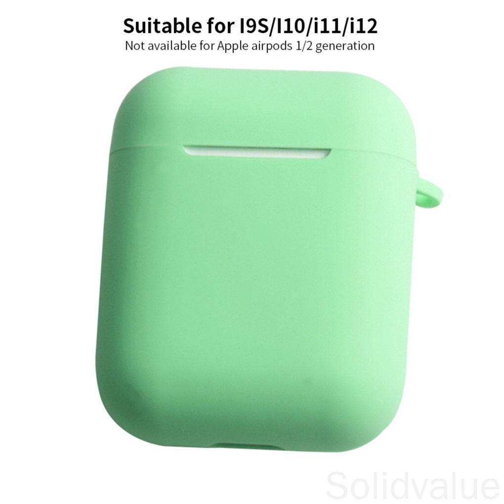 Vỏ bảo vệ hộp sạc tai nghe Airpods i9S/i10/i11/i12 Bluetooth không dây bằng silicon nhiều màu