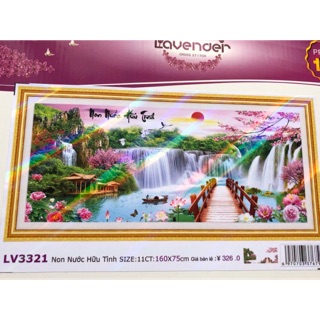 Tranh thêu chữ thập Non Nước Hữu Tình LV3321 kt 160x75cm