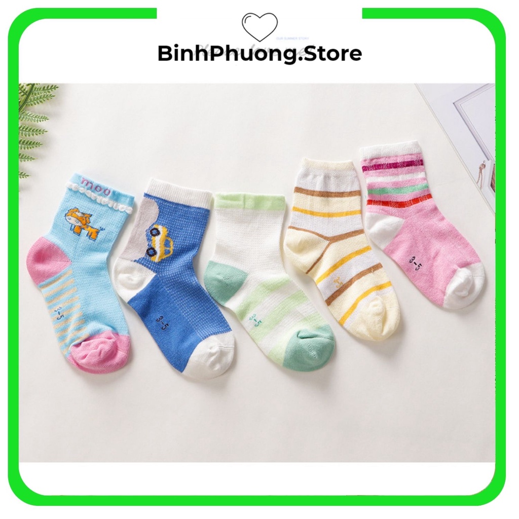 Tất Trẻ Em, Tất Cao Cổ Cotton Nhập Khẩu Cho Bé Trai Gái Sơ Sinh 0 12 Tháng 1 2 3 4 5 6 7 8 Binhphuong.store