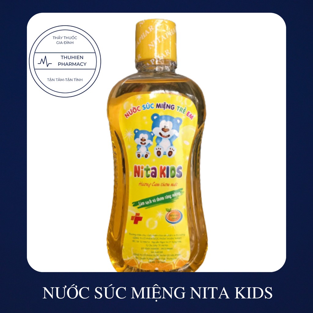 Nước súc miệng trẻ em NITA KIDS (không cay) làm sạch và thơm miệng (chai 250ml)