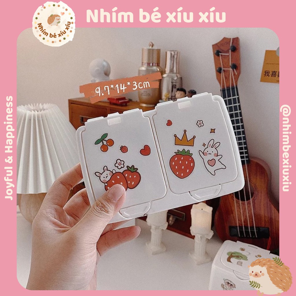 [TẶNG STICKER] Hộp đựng phụ kiện, washi tape, nữ trang, kẹp tóc có nắp màu trắng 2 size TN81