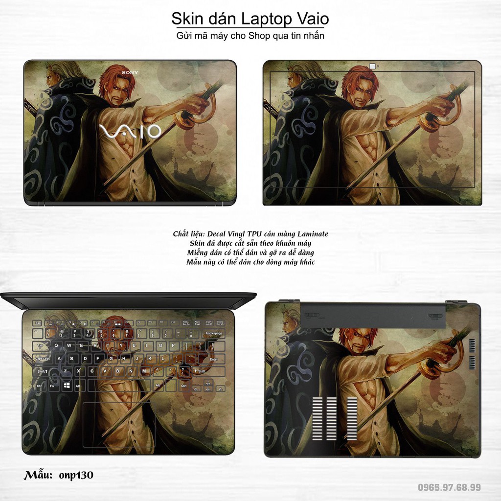 Skin dán Laptop Sony Vaio in hình One Piece nhiều mẫu 15 (inbox mã máy cho Shop)