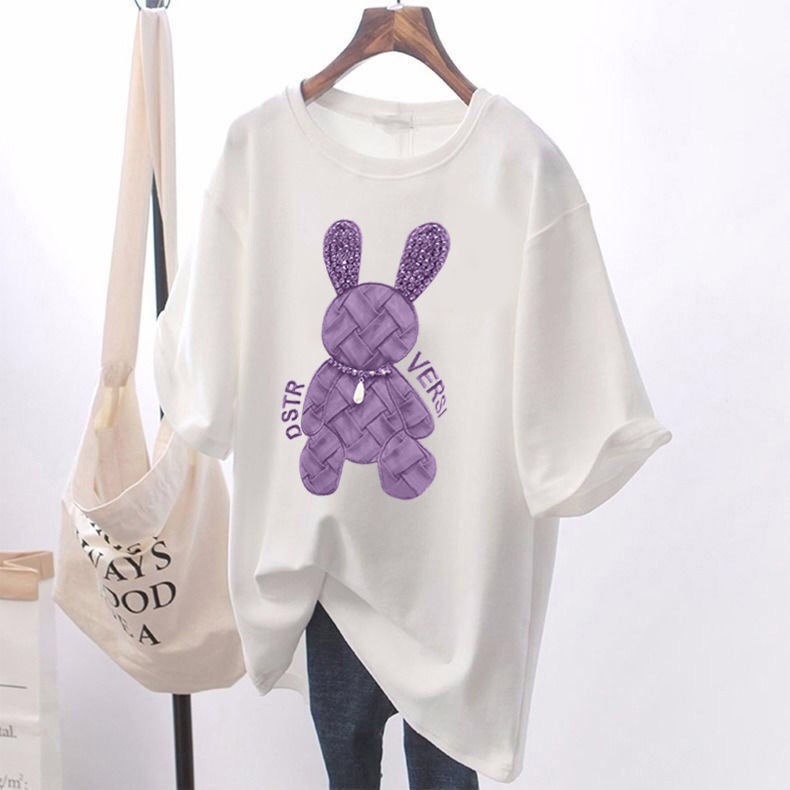 Áo Thun Nữ Tay Ngắn Dáng Rộng In Hình Thời Trang