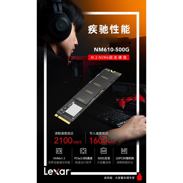Ổ cứng SSD PCIe NVME Lexar NM610 500gb- Bảo hành 3 năm | BigBuy360 - bigbuy360.vn