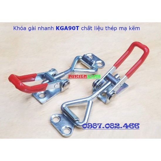 Khóa gài nhanh, kẹp định vị, cam kẹp inox 304 và thép mạ kẽm dài 90mm - KGA90 5.0