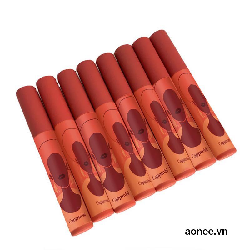 ✨✨Son kem lì Cappuvini, son nội địa 6 màu mềm, mịn mượt, chất son lâu trôi cực dễ thương