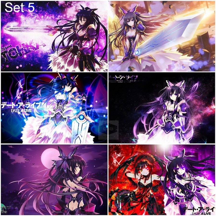 Bộ 6 Áp phích - Poster Anime Date A Live - Cuộc Hẹn Sống Còn (bóc dán) - A3,A4,A5