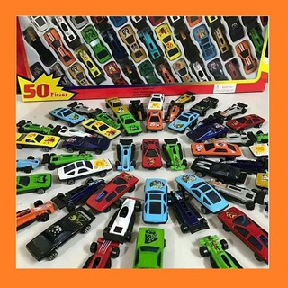 Bộ đồ chơi Racing Wheels 50 xe đua nhiều màu - xe ôtô sắt bánh nhựa an toàn cho bé