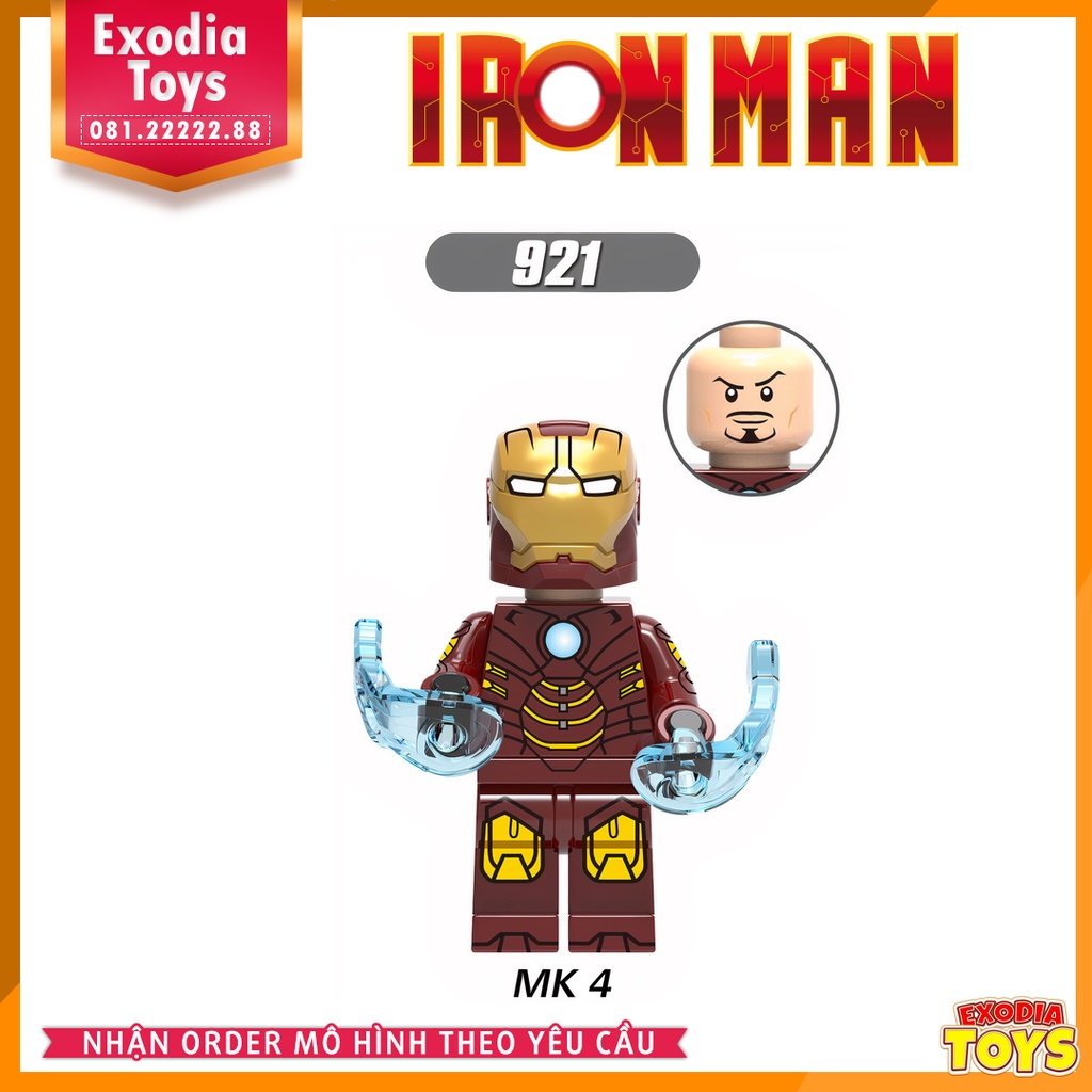 Xếp hình Minifigure Marvel  siêu anh hùng Marvel Người Sắt Iron Man - Đồ Chơi Lắp Ghép Sáng Tạo - X0199