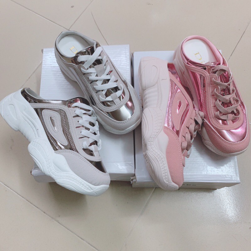 Giày sục nữ Ulzzang đế khủng da bóng hàng Quảng Châu cao cấp