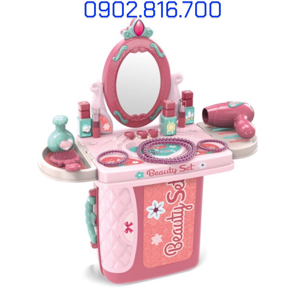 Hộp đồ chơi Vali trang điểm - bàn trang điểm 3 trong 1 cho bé gái Beautyful Set 008-973