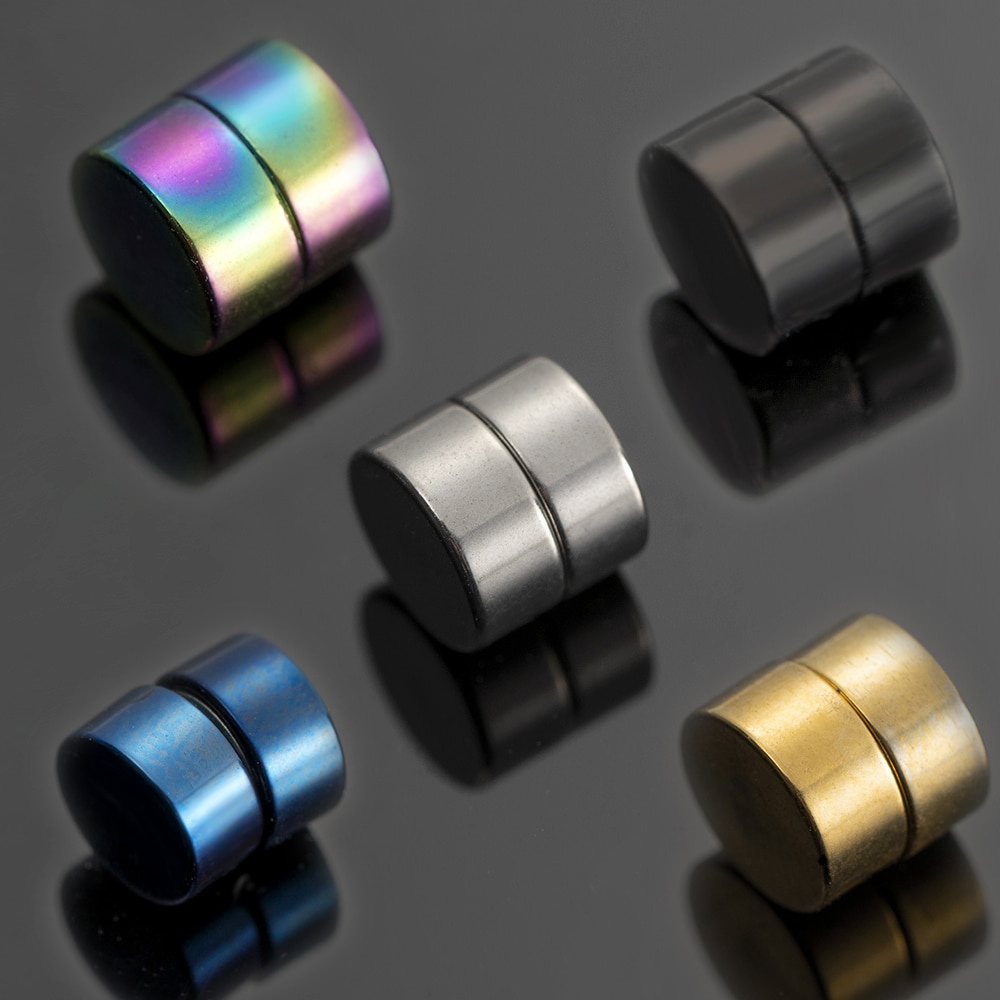 Set 2 khuyên tai nam châm bằng thép không gỉ cá tính