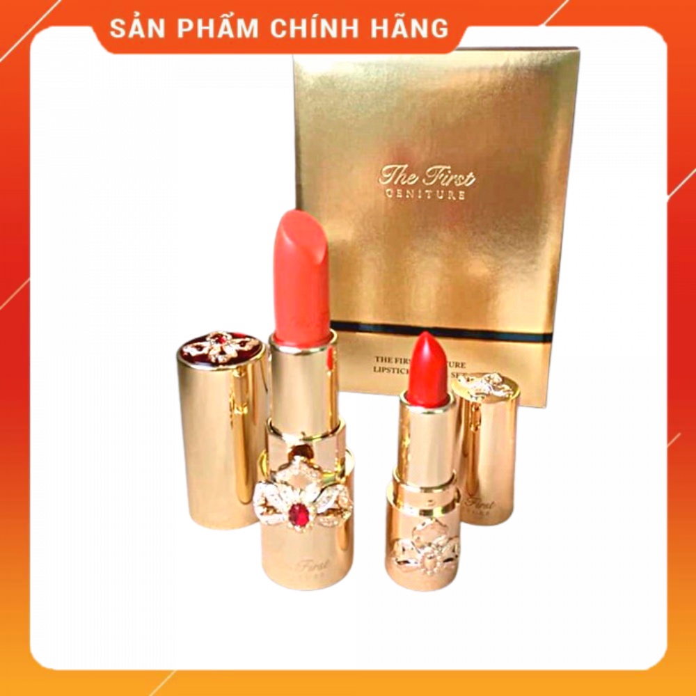 Set Son môi The First Geniture sang trọng cao cấp cho nữ Lipstick Set_Màu coral + màu red_𝑬𝑩𝑰𝑺𝑼 𝑪𝑶𝑺𝑴𝑬𝑻𝑰𝑪
