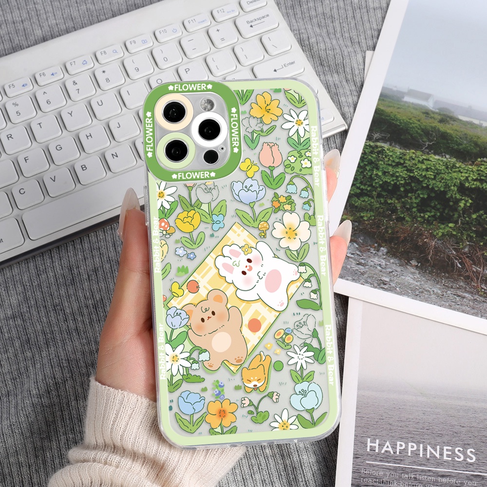 Ốp Điện Thoại Tpu Mềm Chống Sốc Họa Tiết Hoa Cho iPhone 11 12 13 pro Max XS X XR XS Max 7 8 6 6s plus SE 2020