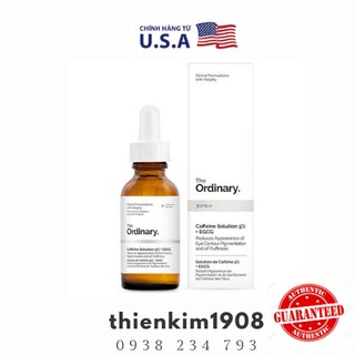(Bill Mỹ) - Serum Trị Quầng Thâm Mắt Caffeine Solution 5% + EGCG - The Ordinary