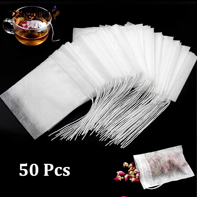 Bộ 50 túi trà rỗng kiểu dây rút sử dụng một lần tiện dụng DS