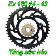 Nhông và Đĩa recto cho xe Exciter 150 size 37T, 38T, 38T, 39T,40T, 41T, 42T, 43T, 44T, 45T tăng sức kéo vận hành êm ái