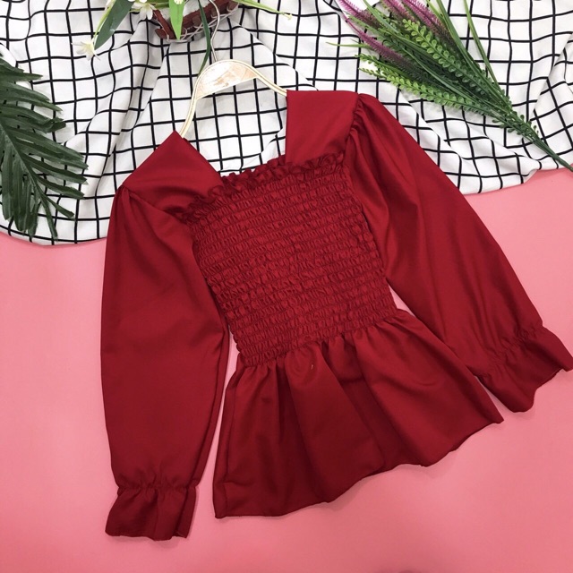 [Mã FAMAYWA giảm 10K đơn 50K] Áo nhún dài tay cực xinh | BigBuy360 - bigbuy360.vn