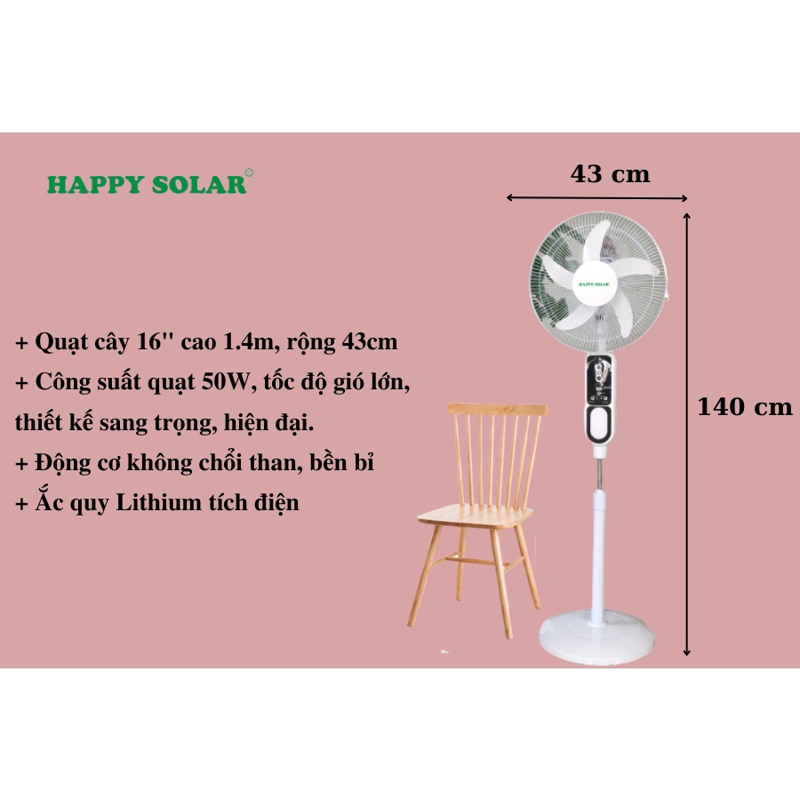Quạt cây năng lượng mặt trời HS-8016 công suất lớn