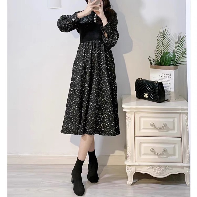 Váy len hoa vintage Vero moda