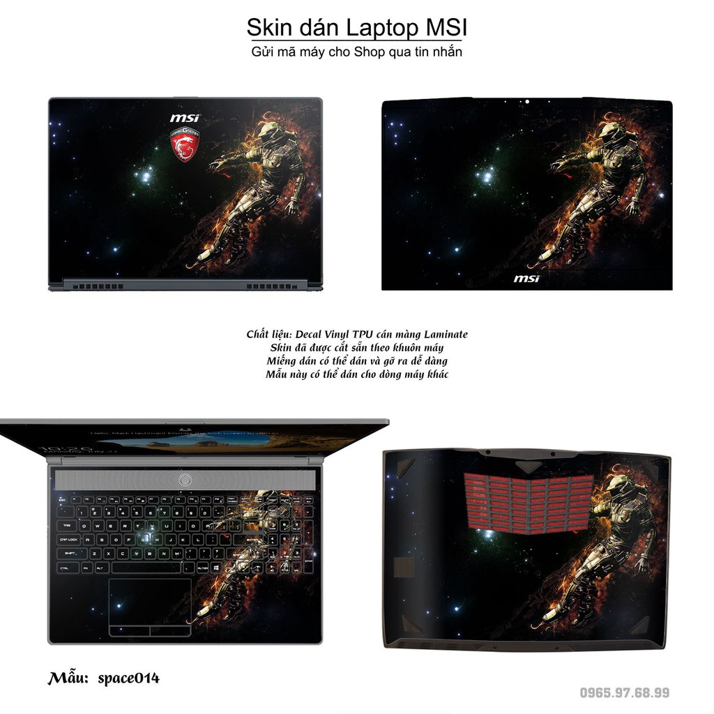 Skin dán Laptop MSI in hình không gian nhiều mẫu 3 (inbox mã máy cho Shop)