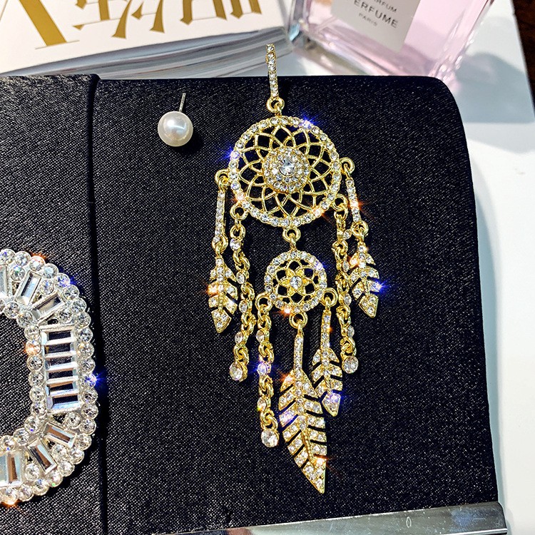 Bông tai Dream Catcher tua ngọc cổ tích_M1088
