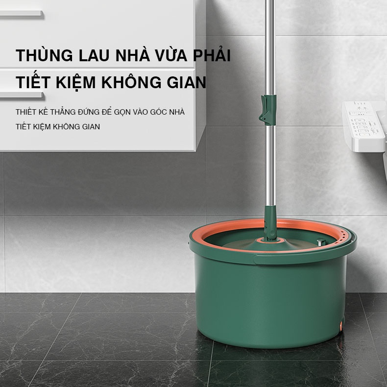 Bộ lau nhà thông minh tự vắt tách nước bẩn, cây lau nhà thông minh xoay 360 độ Kitimop K22 Plus