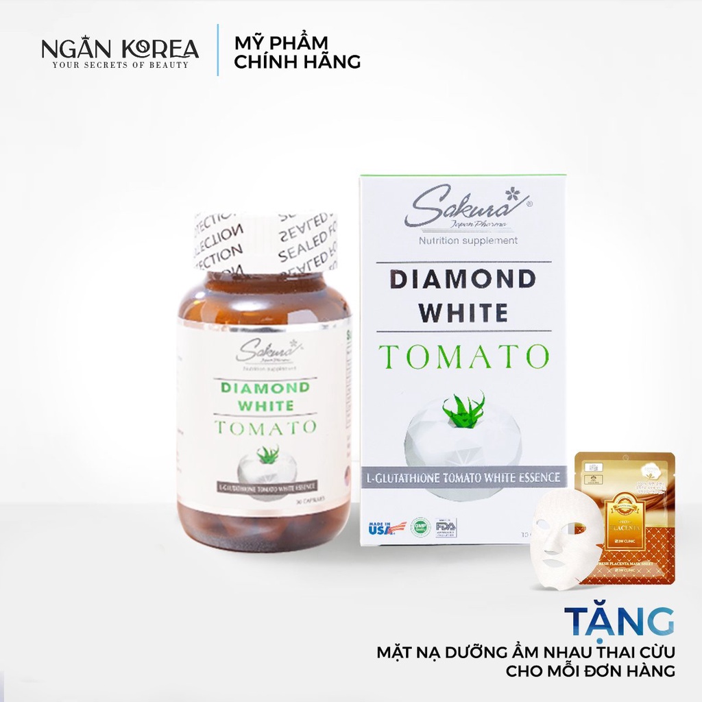 Viên uống trắng da ngừa nám cà chua trắng Sakura Luminous 30 viên/hộp