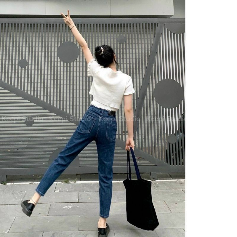Quần dáng boy,jeans nữ tôn dáng co dãn 4 chiều.