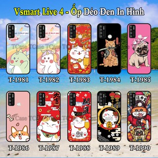 Ốp Lưng Vsmart Joy 3, Joy 4, Live, Live 4, Aris dẻo đen in hình mèo thần tài