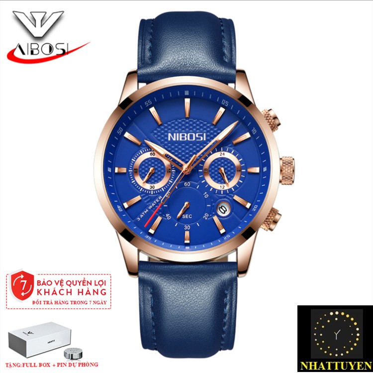 ĐỒNG HỒ NAM NIBOSI 2313 (1985) - CHÍNH HIỆU DÂY DA TRƠN CHẠY FULL 6 KIM, CHỐNG NƯỚC VÀ CHỐNG XƯỚC | BigBuy360 - bigbuy360.vn