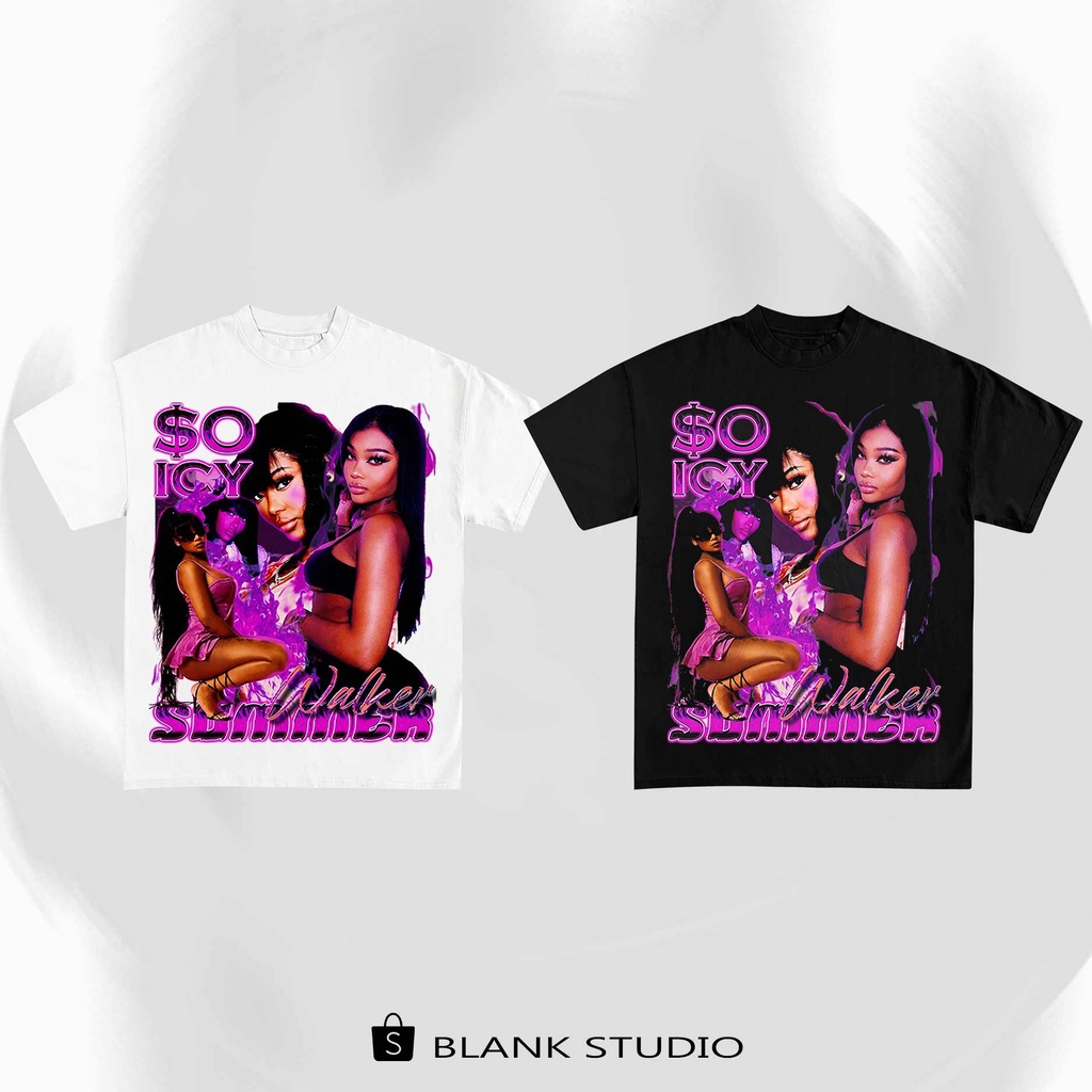 BLANK | Áo Thun SUMMER WALKER Tay Lỡ Unisex - Đen/Trắng Cổ Tròn