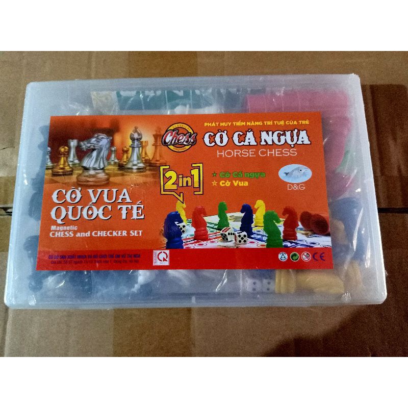 Bộ cờ cá ngựa có vua 2 in 1