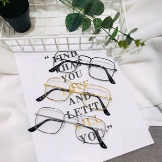 Kính giả cận Ulzzang vuông không độ các màu