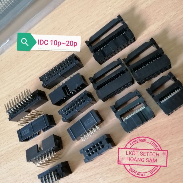 2.54mm IDC socket IDC kẹp dây 10P-40P chân thẳng chân cong mạ vàng