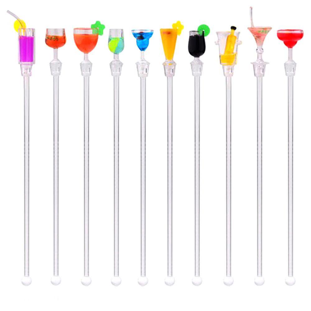 LEISURE Bộ 10 Cây Khuấy Đồ Uống Bằng Acrylic