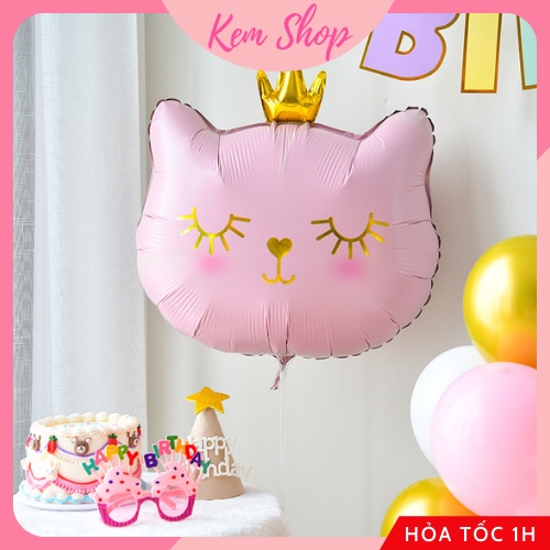 Bóng hình mặt mèo vương miện đáng yêu dễ thương size đại - K211