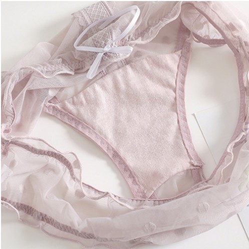 Quần lót ren tàng hình Midori dễ thương, Quần lót nữ tiết chấm bi kháng khuẩn gơi cảm R453