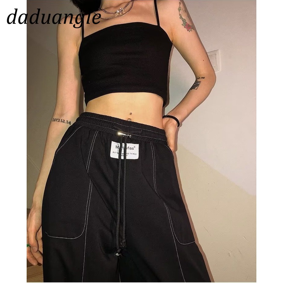 Quần jean DADUHEY lưng cao ống rộng size lớn phong cách Hàn Quốc thời trang mới dành cho nữ