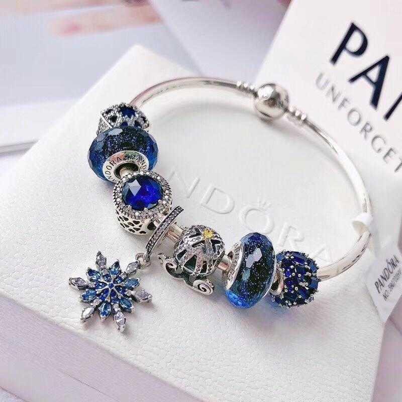 PANDORA Mặt Dây Chuyền Hình Hoa Tuyết Pha Lê Aa03564Sfsd Asrt666