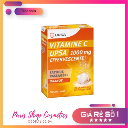 Viên sủi Vitamin C UPSA Pháp - 1000mg