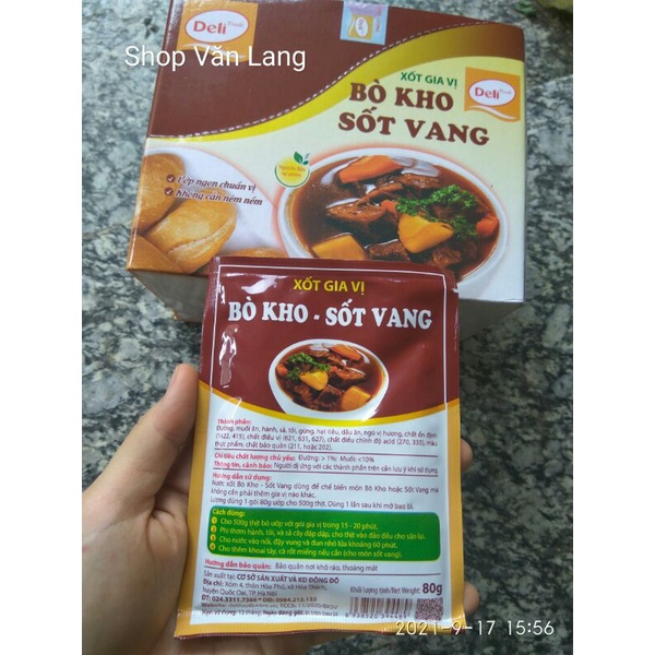 Gói Xốt gia vị Bò kho sốt vang Deli Foods gói 80g