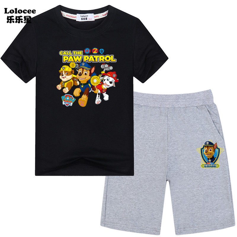 Bộ 2 Món Áo Thun Tay Ngắn &amp; Quần Short In Hình Paw Patrol Cho Bé Trai