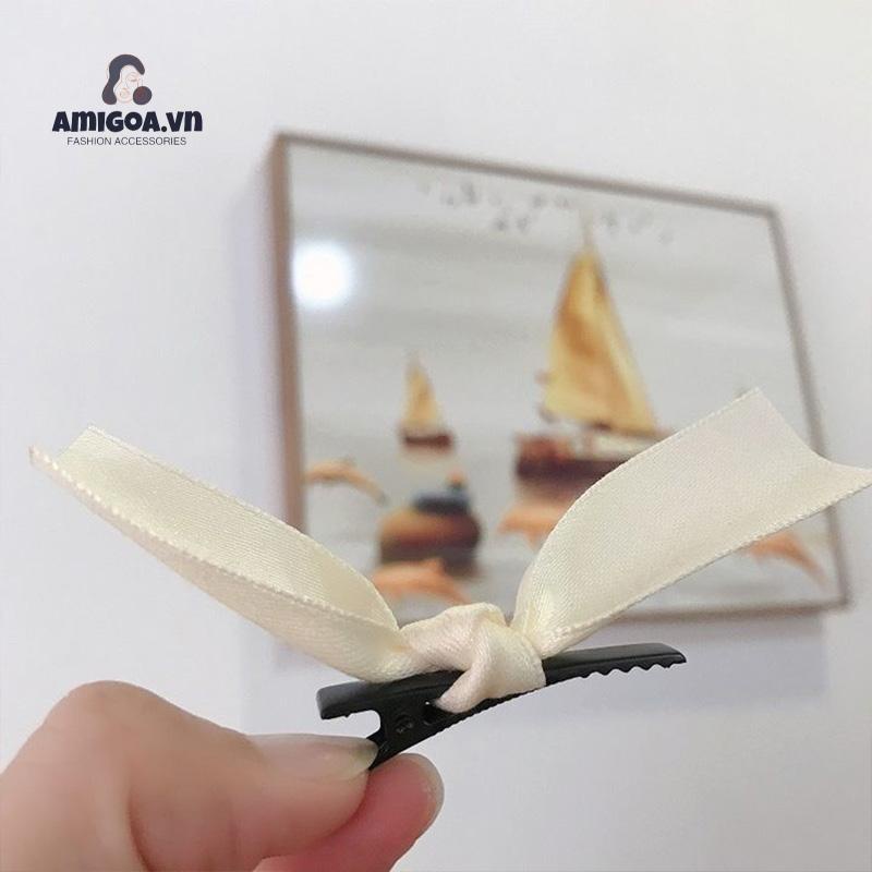 ✨✨Kẹp tóc nơ ren họa tiết hoa màu trắng dễ thương phong cách nhật bản lolita