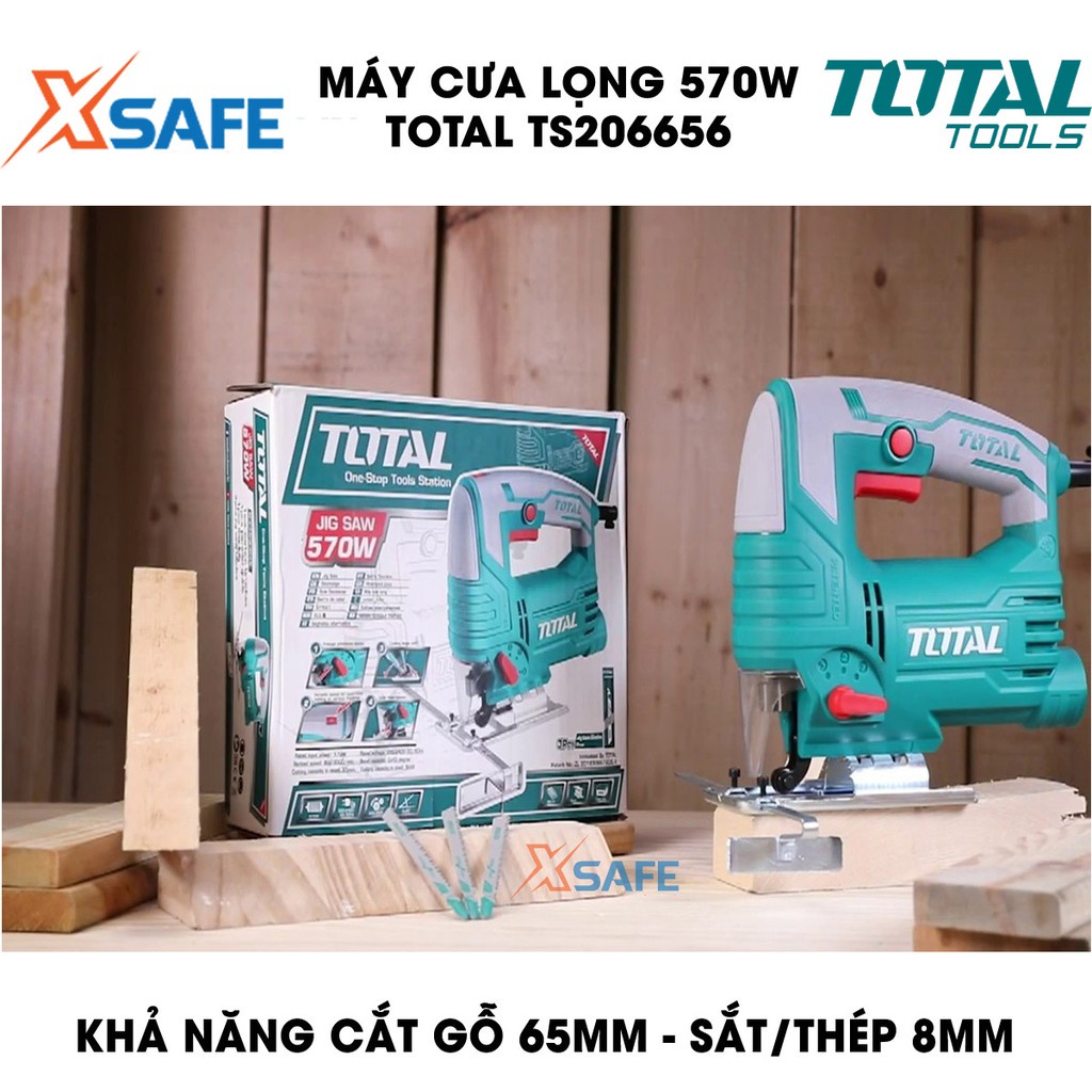 Máy cưa lọng 570W TOTAL TS206656 Tặng kèm 1 lưỡi cưa lọng 1 bộ than Máy cưa lọng Total công suất 570W