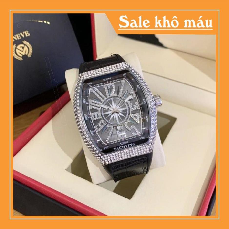 Đồng hồ thời trang cao cấp FM88 Franck muller dây da đính full đá viền cao cấp - HỆ THỐNG ĐỒNG HỒ QUỐC TẾ