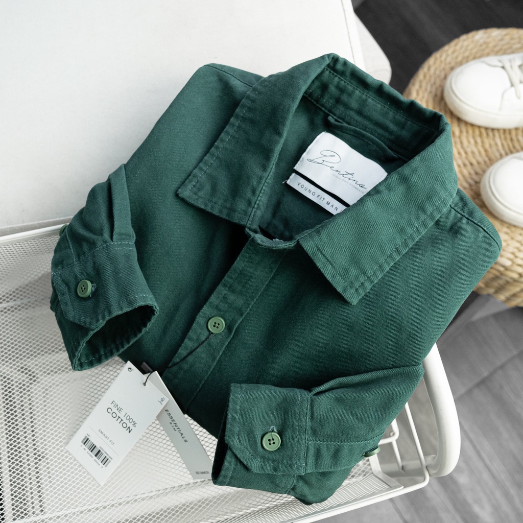 Áo sơ mi nam dài tay Bentino basic chất kaki cao cấp,form rộng, thoải mái