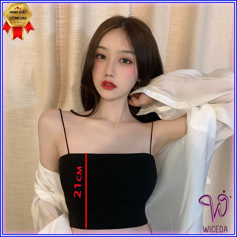 Áo 2 dây nữ cotton sợi bún,áo hai dây croptop thun gân mịn,mát 2 màu đen trắng T203